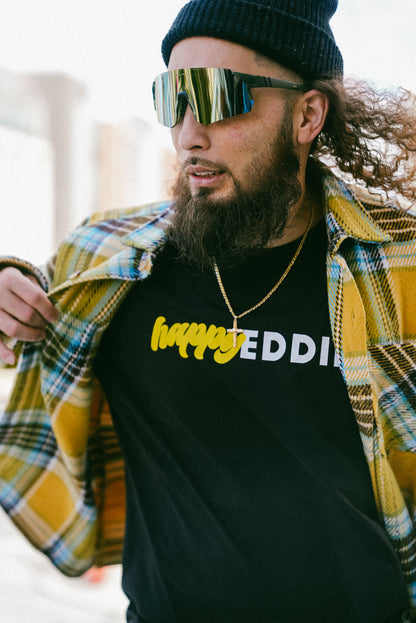 Happy Eddie Script T-shirt MARYLAND Crab - Black/Yellow/Red (Juneteenth Edition, BHM)